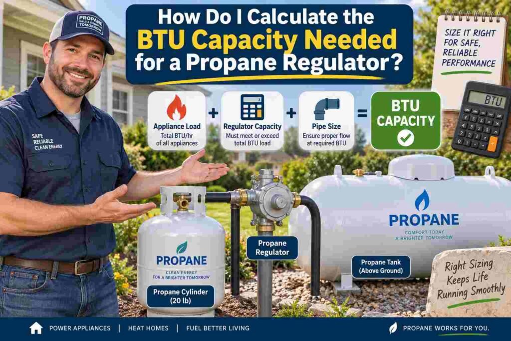 How Do I Calculate the BTU Capacity Needed for a Propane Regulator?