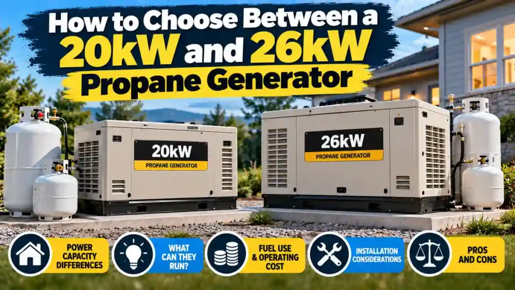 How to Choose Between a 20kW and 26kW Propane Generator